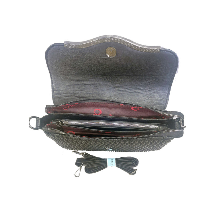 کیف زنانه چرم شسته برند (henty) کدh529miu دوکاره
